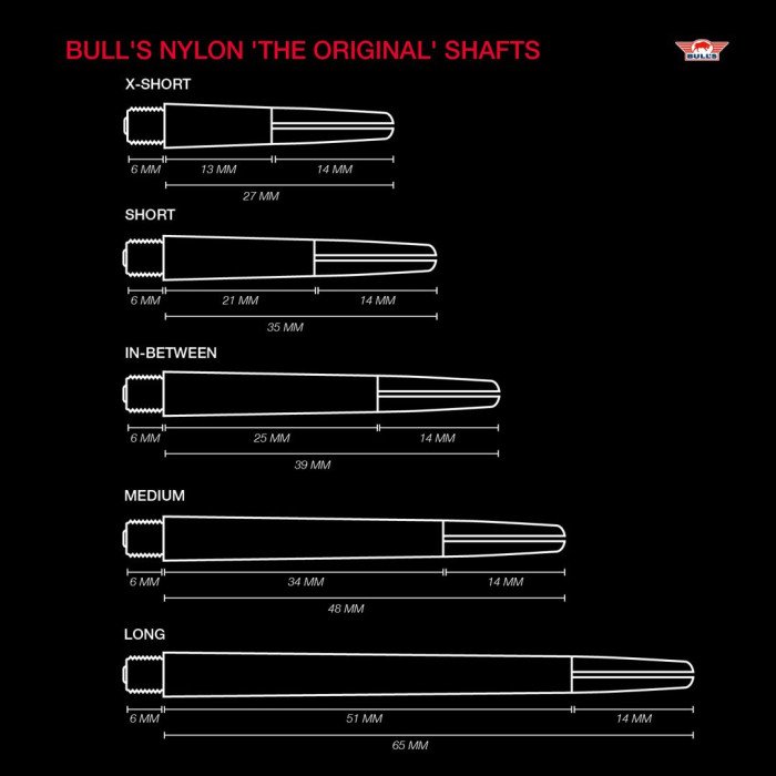 Bull's Nylon 'The Original' 5-pack Shafts in Between